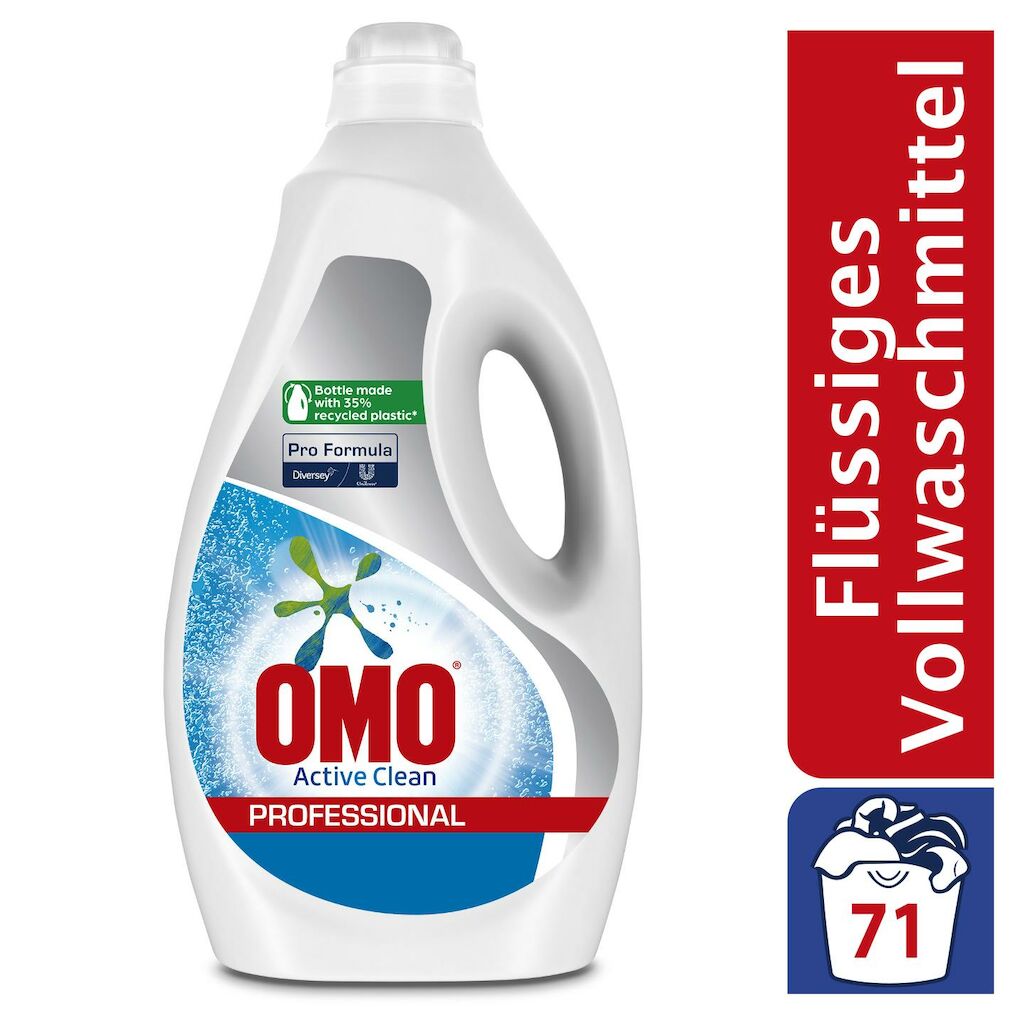 Omo Professional Active flüssig 2x5L - Flüssiges Vollwaschmittel mit Aktiv-Formel für verstärkte Flecklösekraft